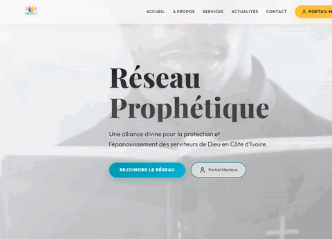 Aperçu animé du site Réseau Prophétique (REPCI)